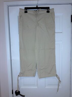 Y2K era Vintage Theory Beige Drawstring Cargo Pants
